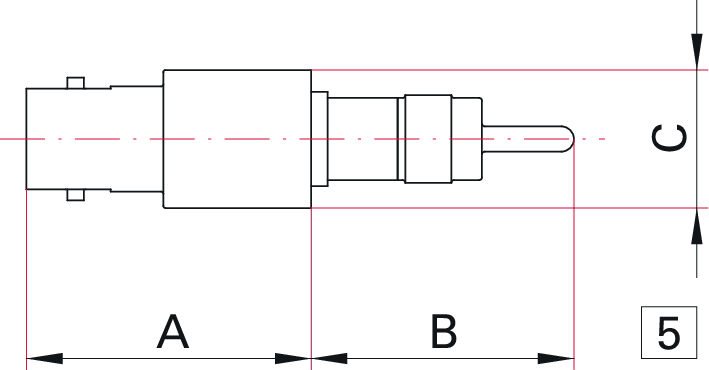 Koaxial Durchführung, SHV, Einschweißadapter, Grounded, exposed Pin, 10 kV DC, 5 A