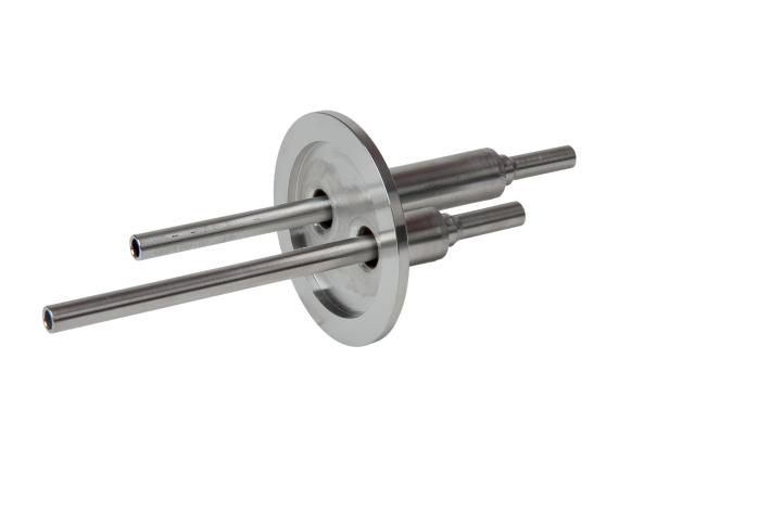 Fluid feedthrough, double tube, stainless steel, DN 40 ISO-KF