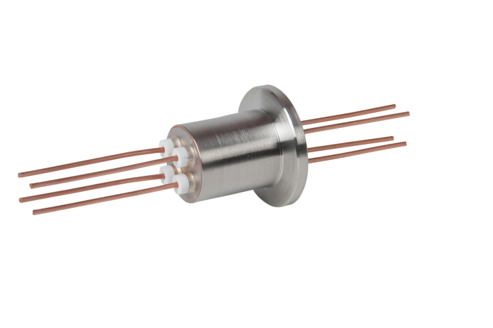 Electrical feedthrough, 1 kV, 25 A, 2 pins, DN 16 ISO-KF