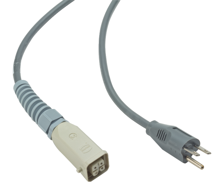 Mains cable 208 V AC, NEMA 6-15 to HAN 3A, 3 m